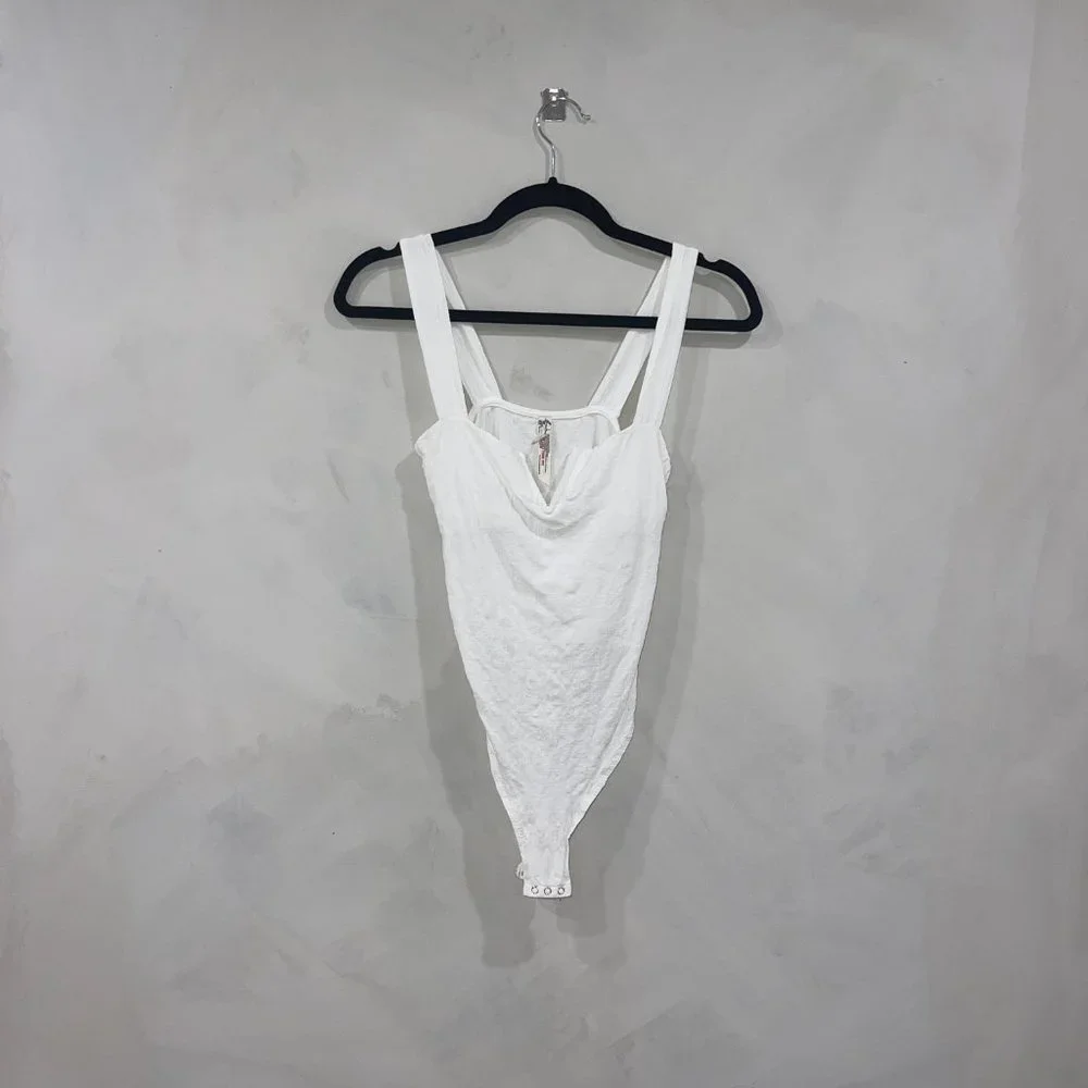 Free People Pippa V-Wire Bodysuit - White - Small